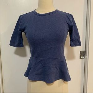Navy blue shirt with wavy bottom